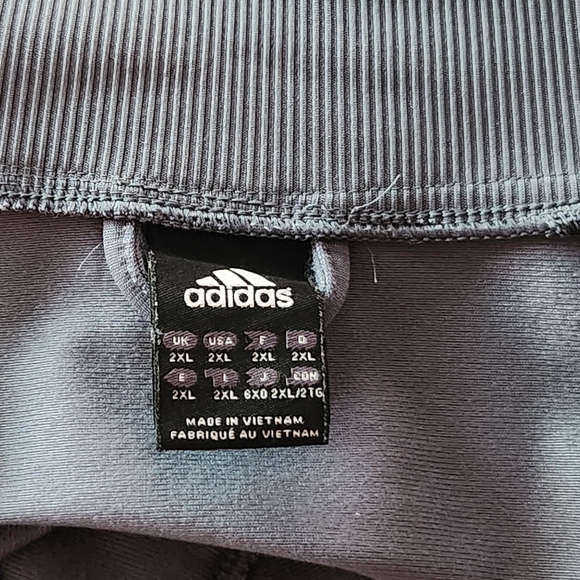 Adidas Men's Size 2XL Three Stripe Jacket Heather Gray Black Full Zip - Picture 3 of 11